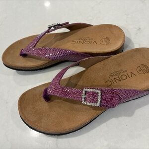 Vionic Purple Sandals Rhinestone Buckle 7